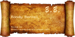 Bondy Bercel névjegykártya